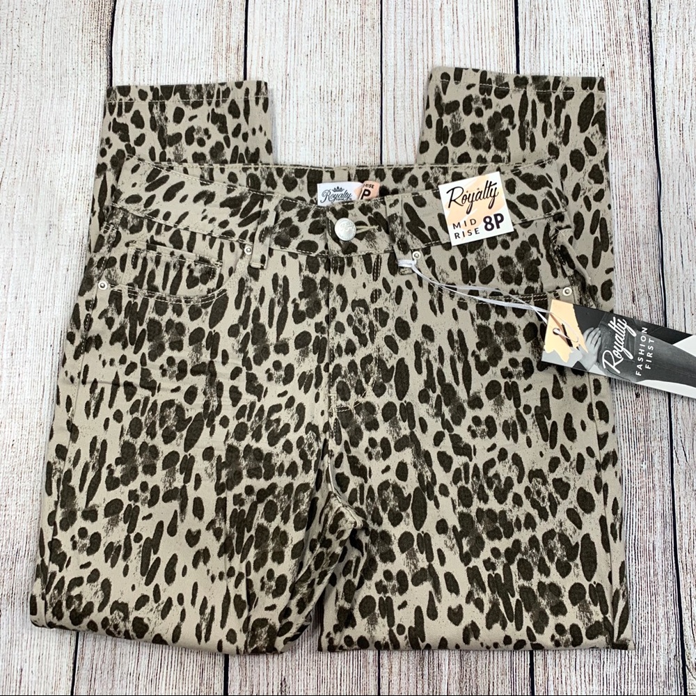 Royalty for Me Leopard Print Mid-Rise Anklet Jeans - Picture 3 of 8